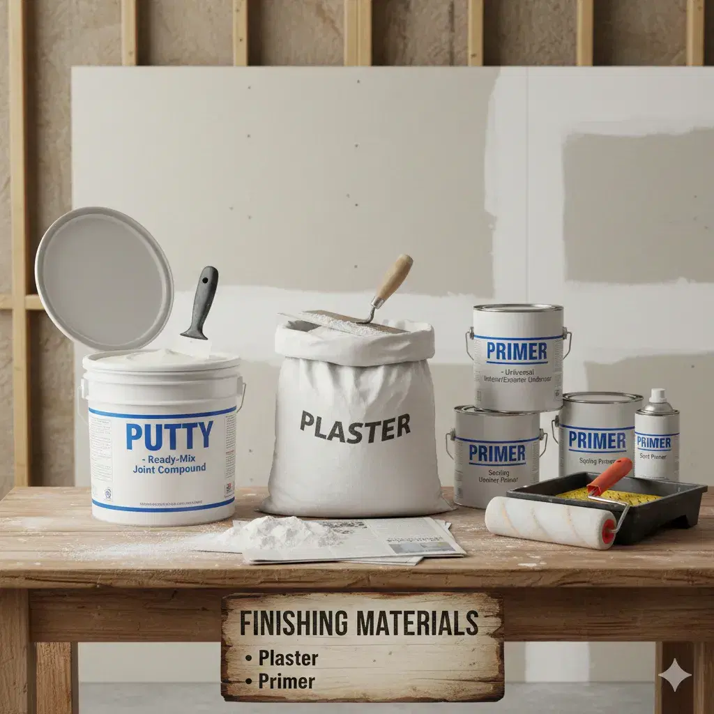 Putty, Primer, Plaster